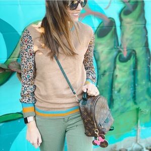 Conditions Apply Sheer Leopard Print Pullover L